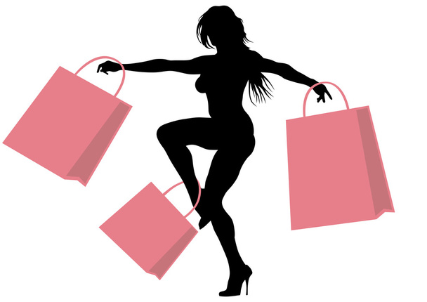 Woman with packages - Vector, Image