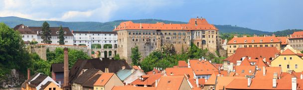 Český krumlov, krumau zamek panorama, wpisanego na listę Światowego Dziedzictwa UNESCO - Zdjęcie, obraz