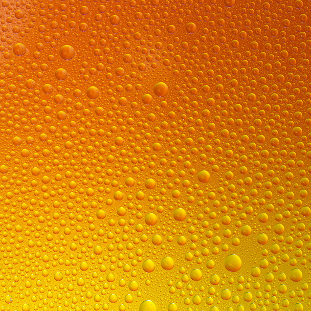 Spektral degrade turuncu sarı güneşin yaz altın renkleri gökkuşağı renkli boncuk lotuseffekt tau sızdırmazlık su damlaları - Fotoğraf, Görsel