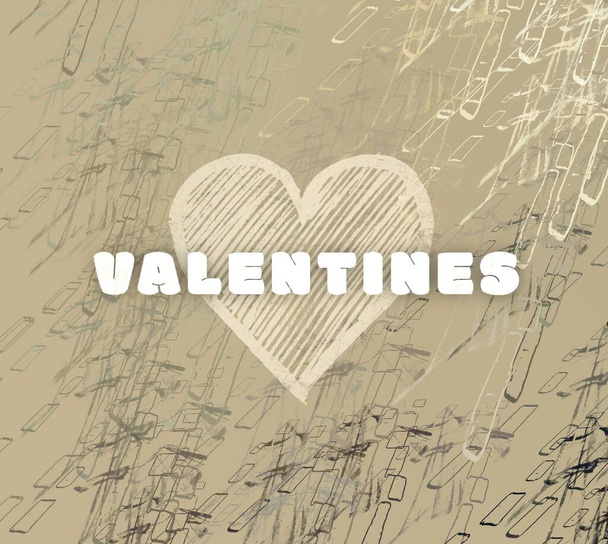 Abstract Valentine background art. Hearts on canvas. Multicolored romantic backdrop. Contemporary art. Artistic digital palette. - Фото, изображение