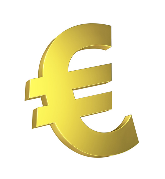 Sinal Euro dourado
 - Foto, Imagem