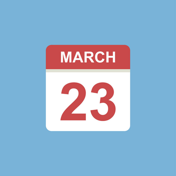 カレンダー- 3月23日アイコンイラスト孤立ベクトル記号 - ベクター画像