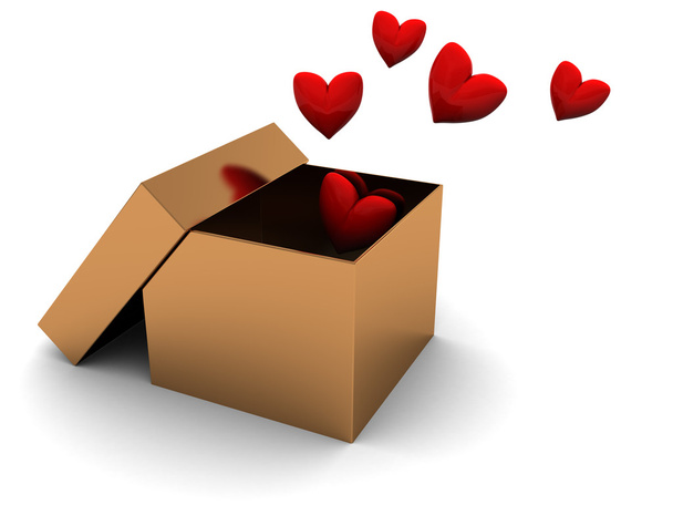 Box with hearts - Zdjęcie, obraz