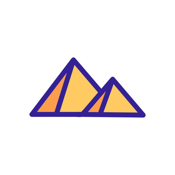 Vetor ícone pirâmide Egito. Placa fina. Isolado contorno símbolo ilustração
 - Vetor, Imagem
