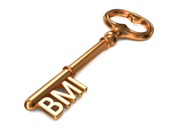 BMI - złoty klucz. koncepcja zdrowia. - Zdjęcie, obraz