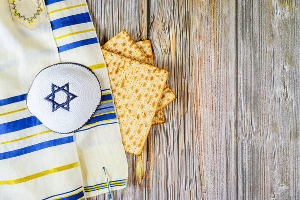 Judaism religious jewish holiday matza on passover - Photo, Image