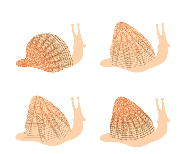 Snails vector set, element - Vektor, obrázek