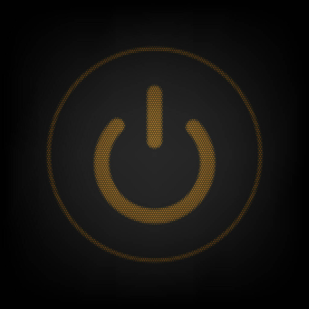On Off switch sign. Icon as grid of small orange light bulb in darkness. - Vector, Image