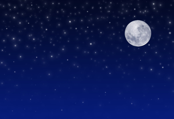 Night Sky with Stars and full Moon - Foto, Imagen