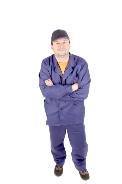 Man in blue working suit - Foto, Imagem