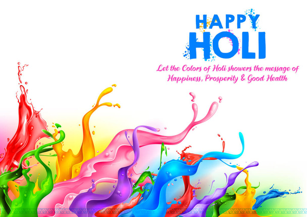 Abstrakte bunte Happy Holi Hintergrund Card Design für Farbe Festival von Indien Feier Grüße - Vektor, Bild