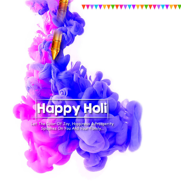 abstract colorful Happy Holi background card design for color festival of India celebration greetings - Vector, Image