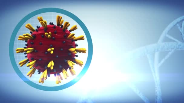 Coronavirus-Ausbruch (COVID-19) medizinische Animation.Virus gefährlicher Grippealarm. Hintergrund 2019-ncov - Filmmaterial, Video