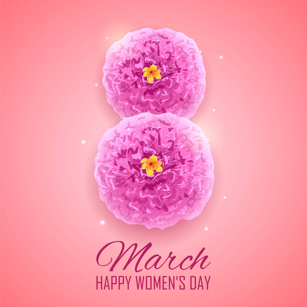Feliz Día Internacional de la Mujer 8 de marzo saludos fondo - Vector, Imagen