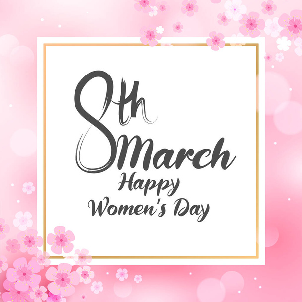 Feliz Día Internacional de la Mujer 8 de marzo saludos fondo - Vector, Imagen
