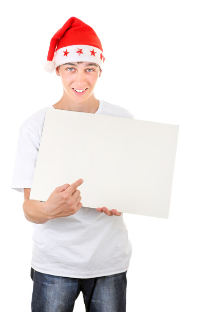 Teenager with White Board - Zdjęcie, obraz
