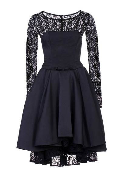 Little black dress. Fashionable concept. Isolated. White background. - Photo, Image