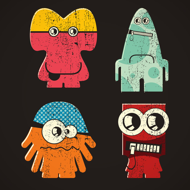Set of four monsters - Vector, afbeelding