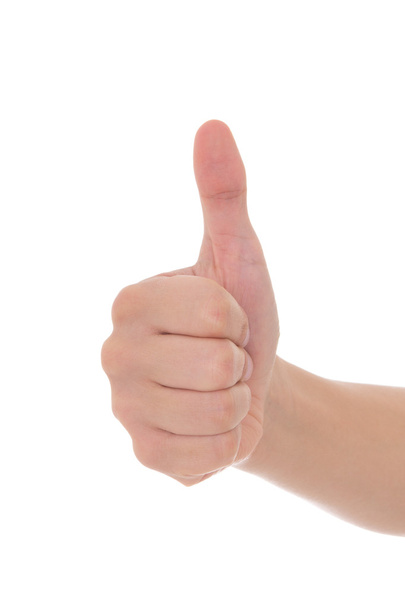 male hand thumbs up isolated on white - Photo, Image