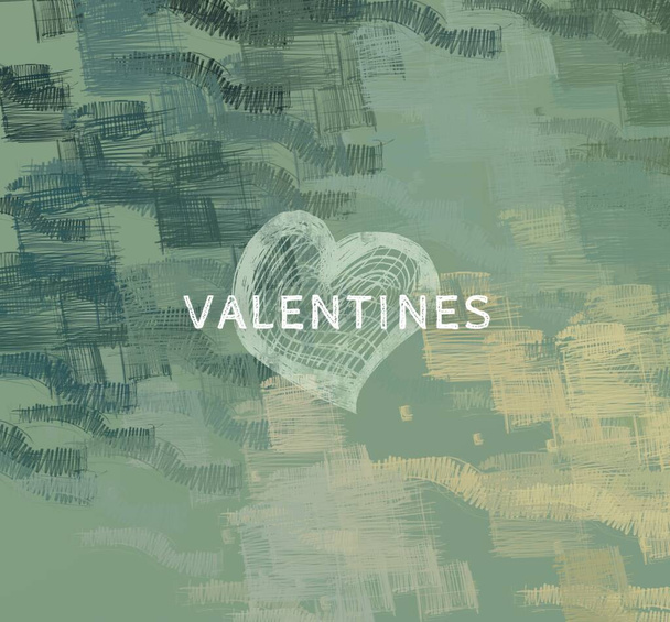 Abstract Valentine background art. Hearts on canvas. Multicolored romantic backdrop. Contemporary art. Artistic digital palette. - Foto, Imagen