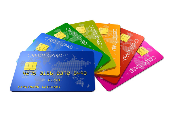 χρωματιστά πιστωτικές κάρτες - Φωτογραφία, εικόνα