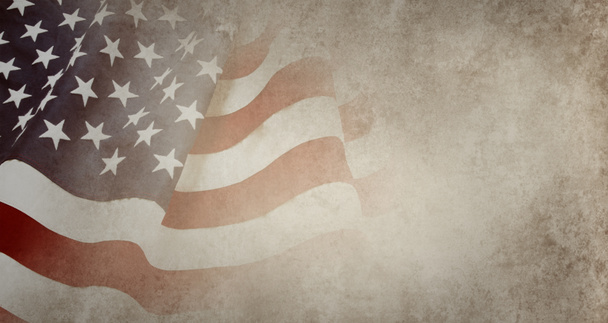 Kahverengi arka planda Amerikan bayrağı - Fotoğraf, Görsel