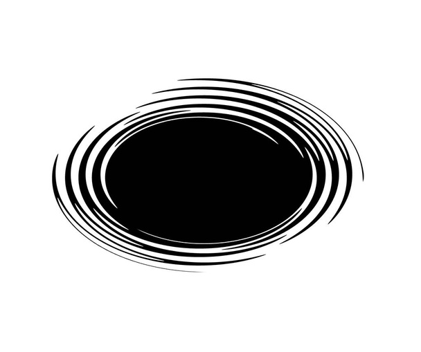 Kreisförmiges geometrisches Motiv. Abstrakte künstliche schwarze Farbelemente - Foto, Bild