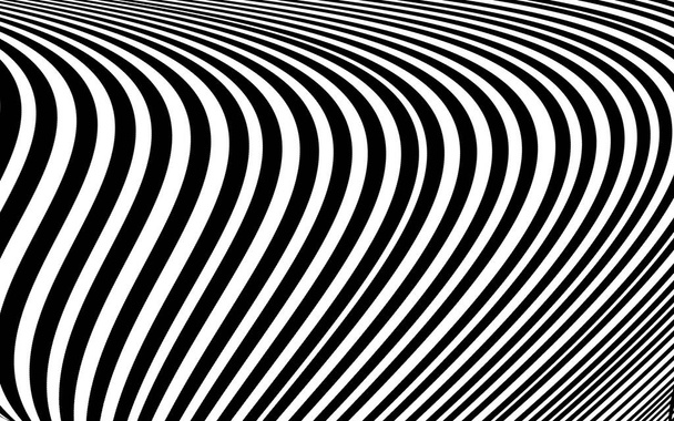 Wave design black and white. Digital image with a psychedelic stripes. - Photo, Image