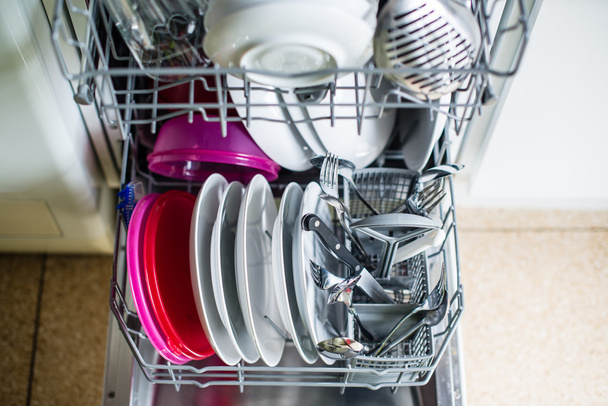 Dishwasher after cleaning process - shallow dof - Photo, Image