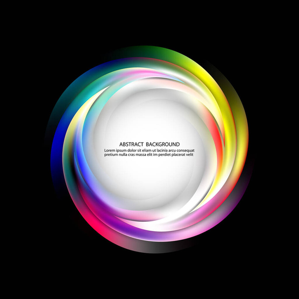 Abstract darck vector background, round futuristic wavy illustration eps10 - Вектор,изображение