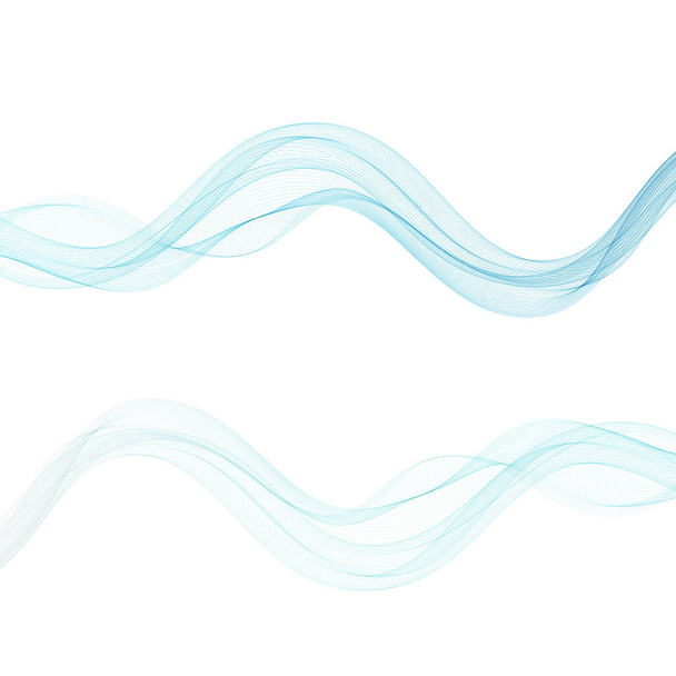 Abstract vector background, blue waved lines for brochure, website, flyer design. Transparent wave eps10 - Wektor, obraz