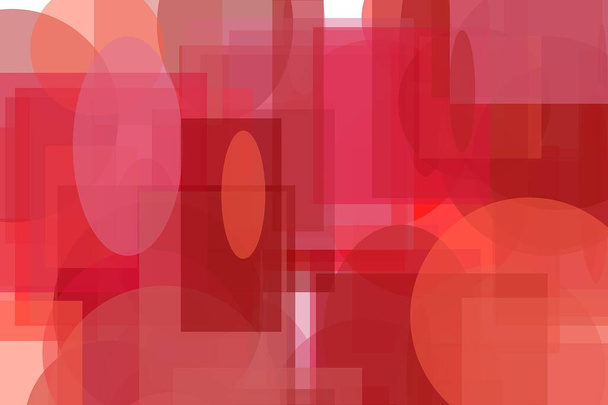 Illustrazione minimalista astratta rossa con cerchio ed ellissi quadrati e rettangoli utili come sfondo
 - Foto, immagini
