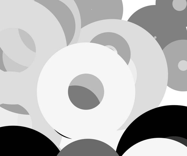 Abstract minimalist grey illustration with circles useful as a background - Photo, Image