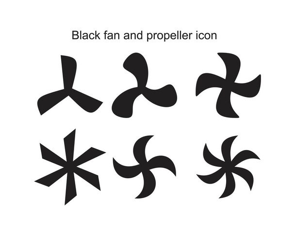 black fan and propeller icon template black color editable. black fan and propeller icon symbol Flat vector illustration for graphic and web design. - Vector, Image