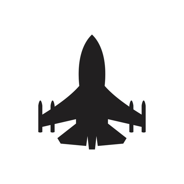 Jet uçak simgesi siyah renk düzenleme şablonu. grafik ve web tasarımı için düz vektör çizimi. - Vektör, Görsel