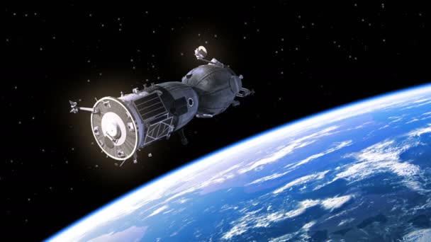 διαστημικό σκάφος αναπτύσσει ηλιακούς συλλέκτες - Πλάνα, βίντεο