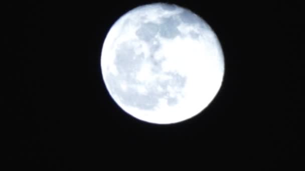Shiny bright moon on the night sky. - Footage, Video