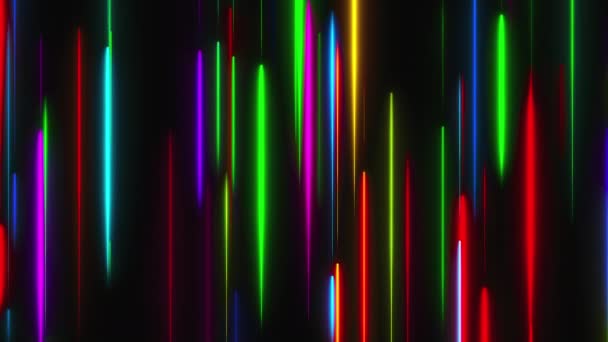 Mnoho vertikální neonové osvětlení linky, abstraktní počítač tvořil pozadí, 3d vykreslení - Záběry, video