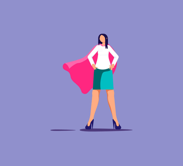 Businesswoman superhero standing - Vector, afbeelding
