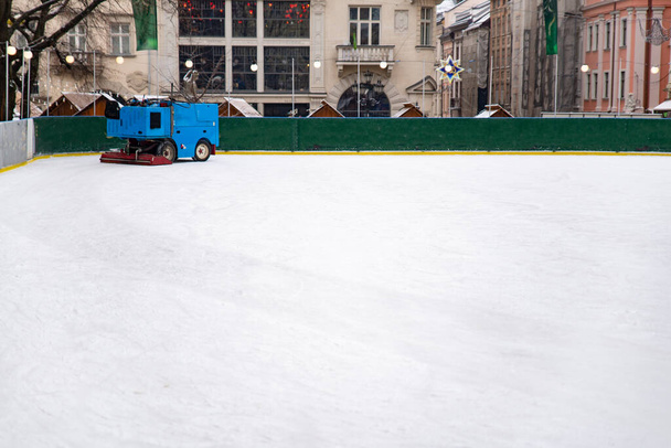 ice rink cleaning machine copy space - Photo, Image