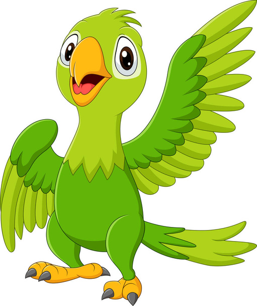 Illustrazione vettoriale di pappagallo felice cartone animato isolato su sfondo bianco
 - Vettoriali, immagini
