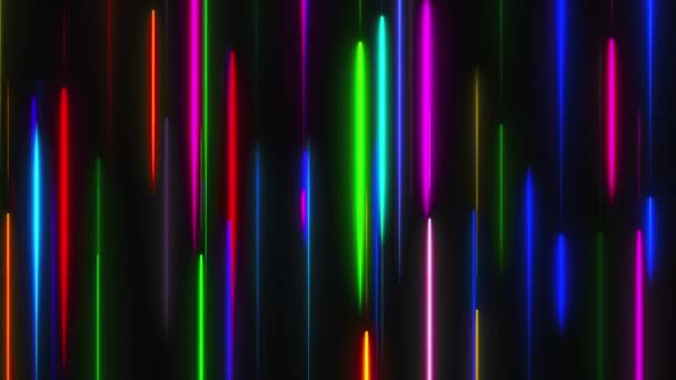 Mnoho vertikální neonové osvětlení linky, abstraktní počítač tvořil pozadí, 3d vykreslení - Záběry, video