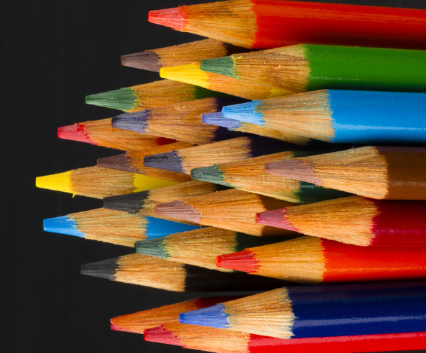 Macro Close Up Wood Multiple Color Art Supply Pencils - Zdjęcie, obraz