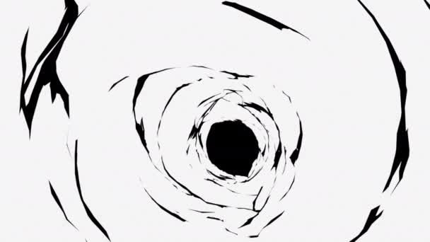 3d rendering of white cartoon tunnel. Computer generated deep hole. Art background - Video, Çekim