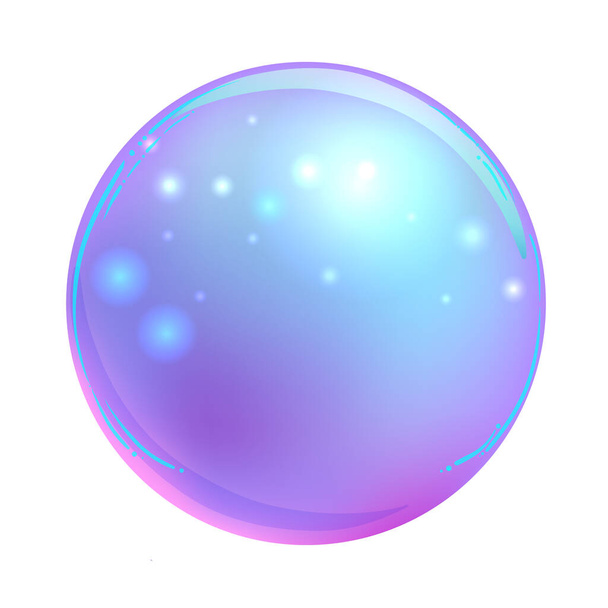 Magic Crystal Ball isolated on white. Creepy cute vector illustration. Gothic design, mystic magician symbol, pastel colors. Future telling. - Vector, Imagen