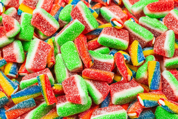 Assorted gummy candies. Top view. Jelly  sweets background.  - Photo, Image
