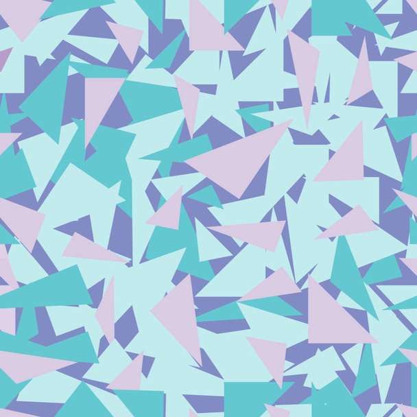 Triangle background. Seamless pattern. Geometric abstract texture. Blue and pink soft pastel colors. Polygonal mosaic style. Vector illustration. - Wektor, obraz