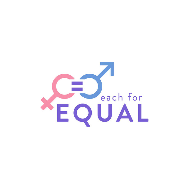 Кожен для однакового логотипу і дизайну типографії для святкування Міжнародного жіночого дня на 8-му марші. Векторна ілюстрація. - Вектор, зображення