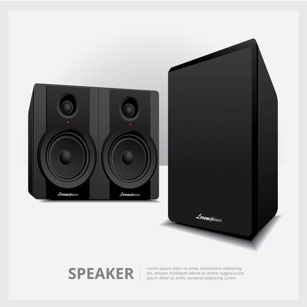 Loud Speakers isolated vector illustration - Vector, Image