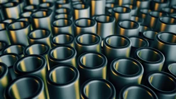 Metal moving pipes. Abstract 4k background. - Footage, Video